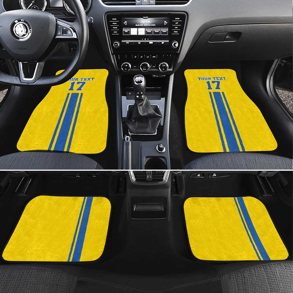 Custom Ukraine Football Car Mats Yellow Style