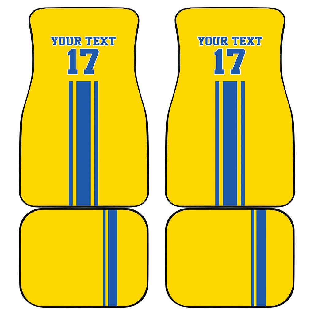 Custom Ukraine Football Car Mats Yellow Style