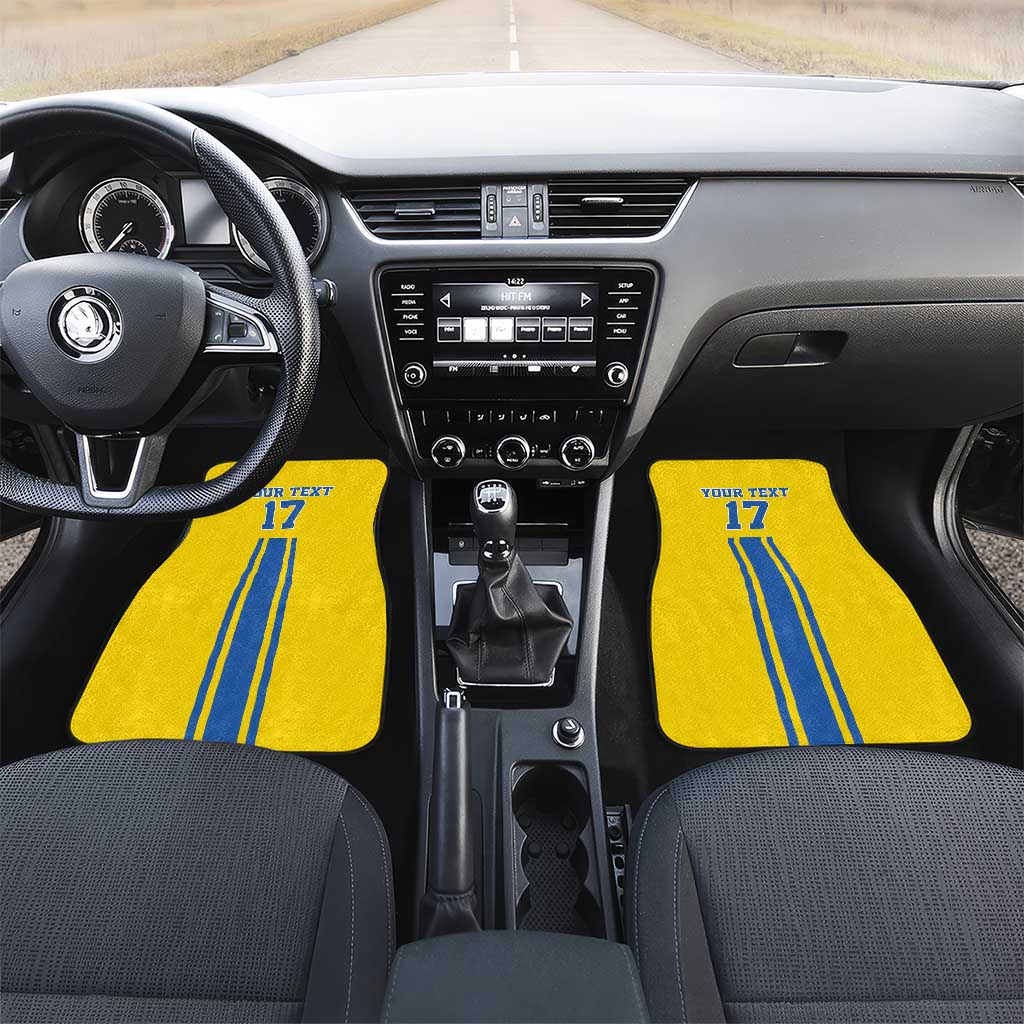 Custom Ukraine Football Car Mats Yellow Style