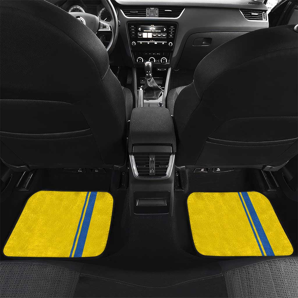 Custom Ukraine Football Car Mats Yellow Style