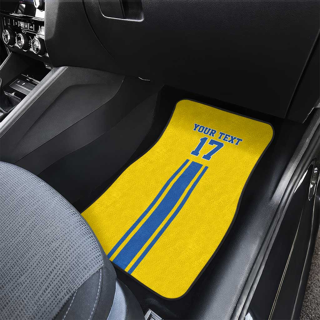 Custom Ukraine Football Car Mats Yellow Style