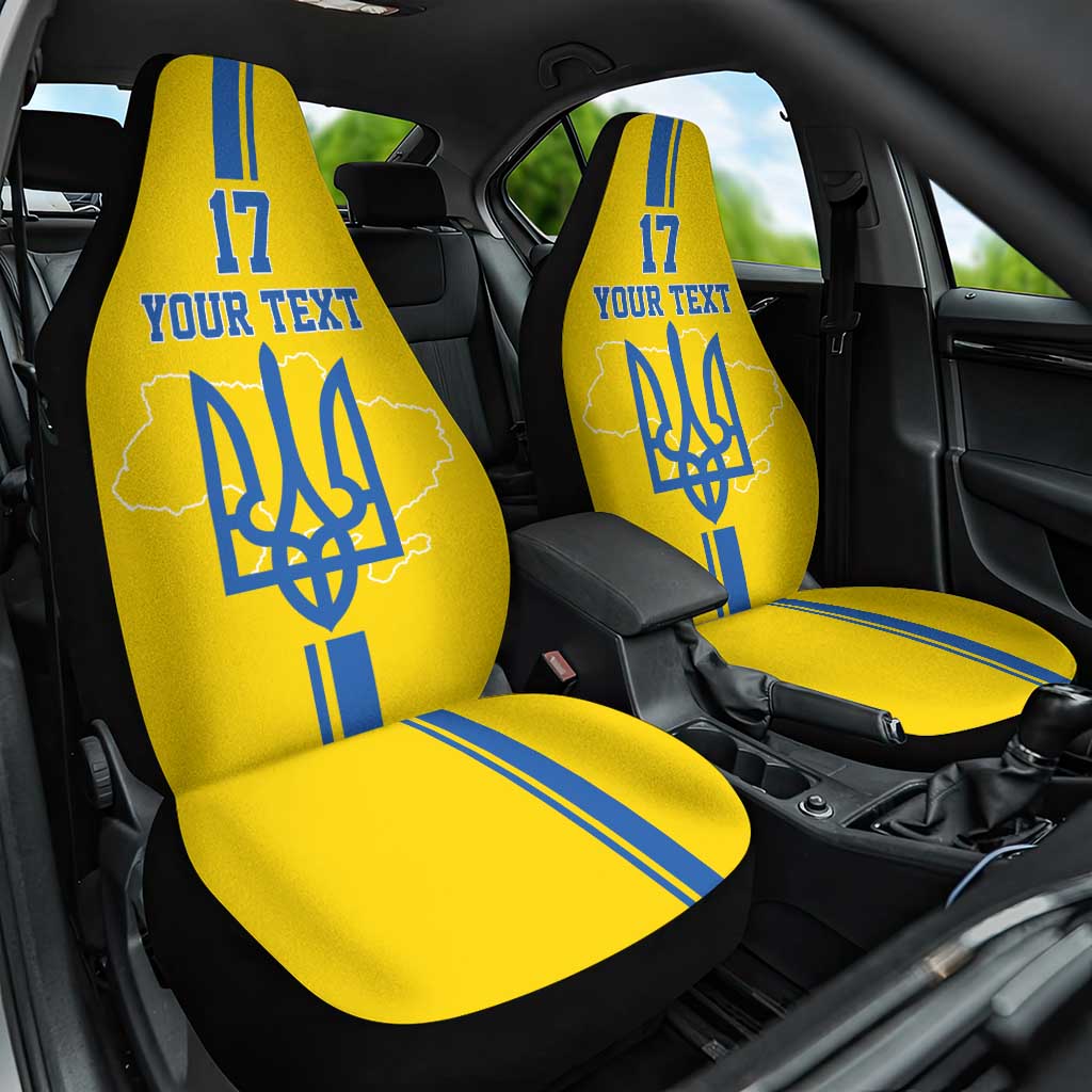 Custom Ukraine Football Car Seat Cover Yellow Style