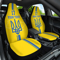 Custom Ukraine Football Car Seat Cover Yellow Style