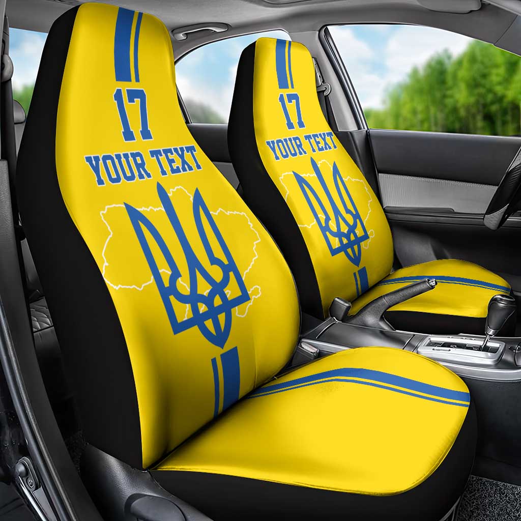 Custom Ukraine Football Car Seat Cover Yellow Style