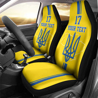 Custom Ukraine Football Car Seat Cover Yellow Style