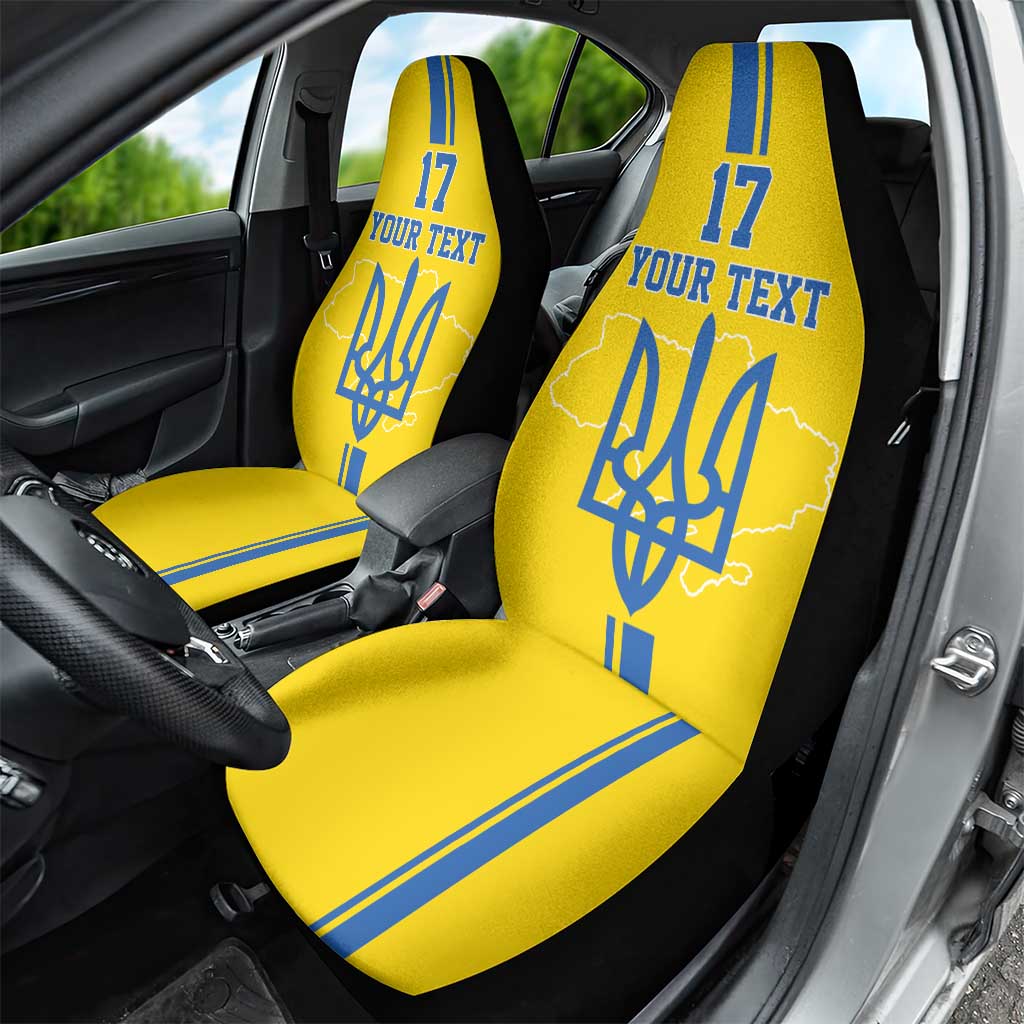 Custom Ukraine Football Car Seat Cover Yellow Style