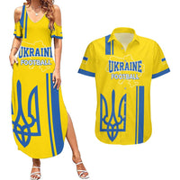 Custom Ukraine Football Couples Matching Summer Maxi Dress and Hawaiian Shirt Yellow Style
