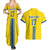 Custom Ukraine Football Couples Matching Summer Maxi Dress and Hawaiian Shirt Yellow Style