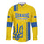 Custom Ukraine Football Family Matching Long Sleeve Bodycon Dress and Hawaiian Shirt Yellow Style