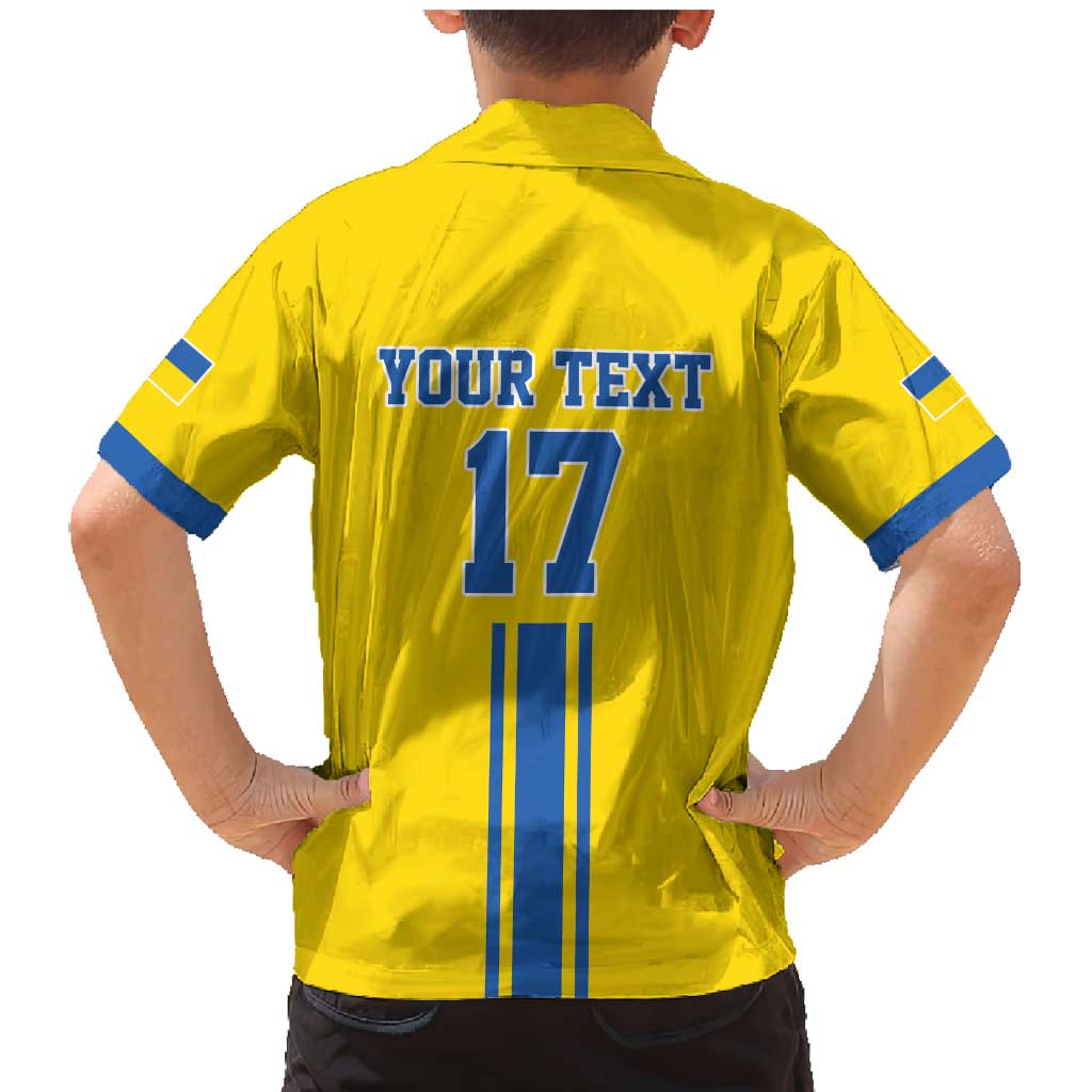 Custom Ukraine Football Family Matching Mermaid Dress and Hawaiian Shirt Yellow Style