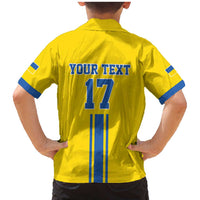 Custom Ukraine Football Family Matching Mermaid Dress and Hawaiian Shirt Yellow Style