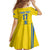 Custom Ukraine Football Family Matching Mermaid Dress and Hawaiian Shirt Yellow Style