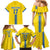 Custom Ukraine Football Family Matching Mermaid Dress and Hawaiian Shirt Yellow Style