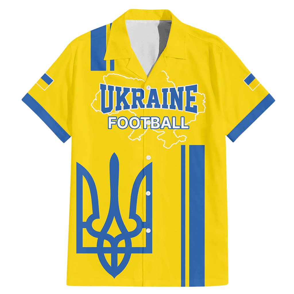 Custom Ukraine Football Family Matching Mermaid Dress and Hawaiian Shirt Yellow Style