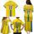 Custom Ukraine Football Family Matching Puletasi and Hawaiian Shirt Yellow Style