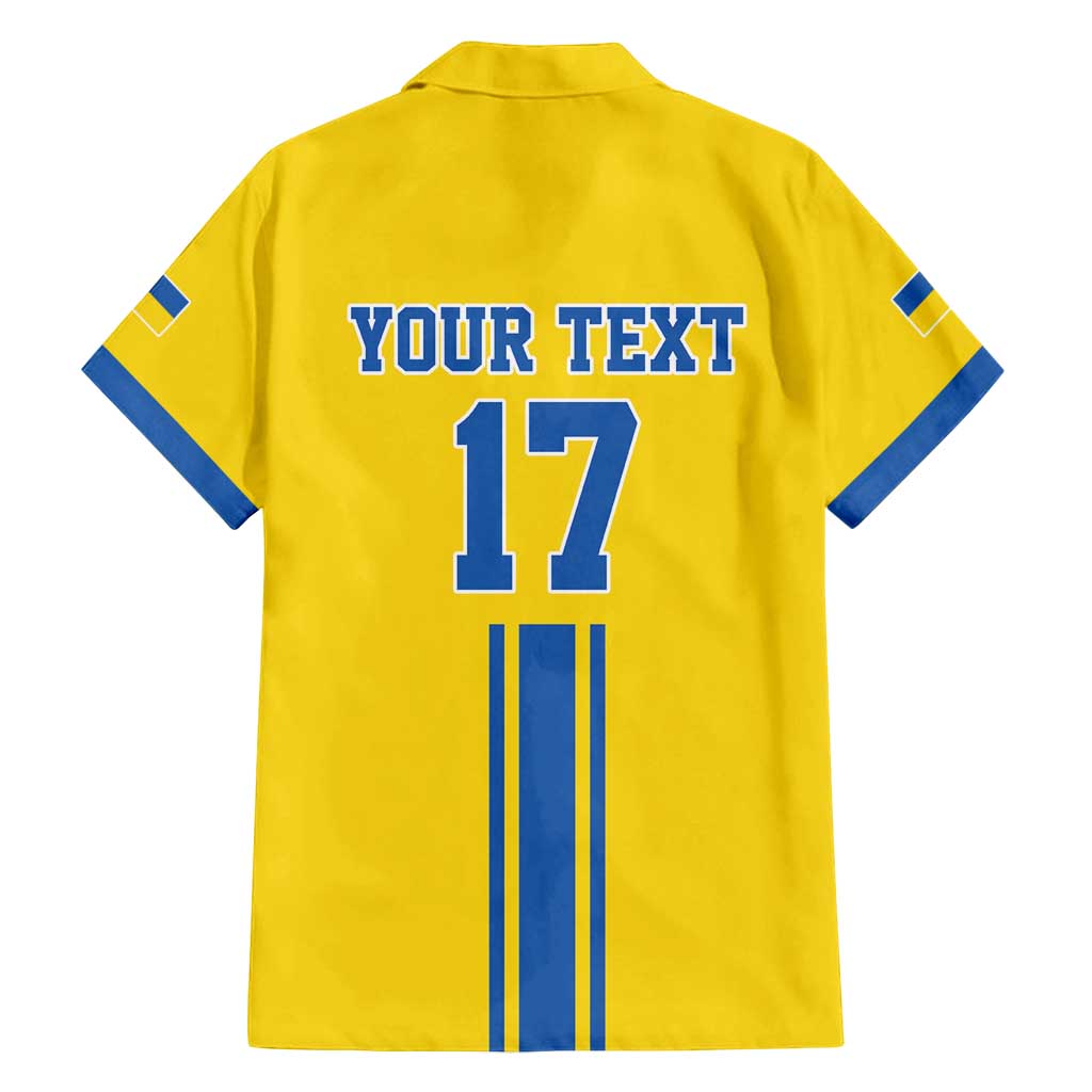 Custom Ukraine Football Family Matching Puletasi and Hawaiian Shirt Yellow Style