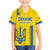 Custom Ukraine Football Family Matching Puletasi and Hawaiian Shirt Yellow Style