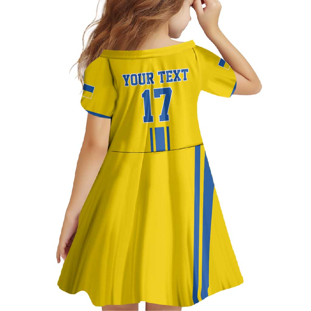 Custom Ukraine Football Family Matching Tank Maxi Dress and Hawaiian Shirt Yellow Style