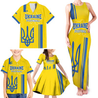 Custom Ukraine Football Family Matching Tank Maxi Dress and Hawaiian Shirt Yellow Style