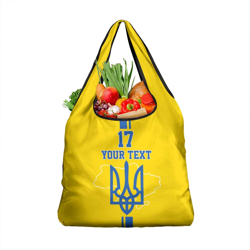 Custom Ukraine Football Grocery Bag Yellow Style