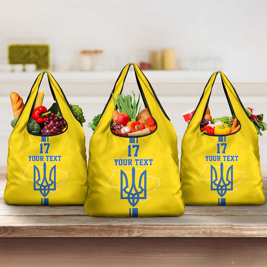 Custom Ukraine Football Grocery Bag Yellow Style