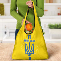 Custom Ukraine Football Grocery Bag Yellow Style