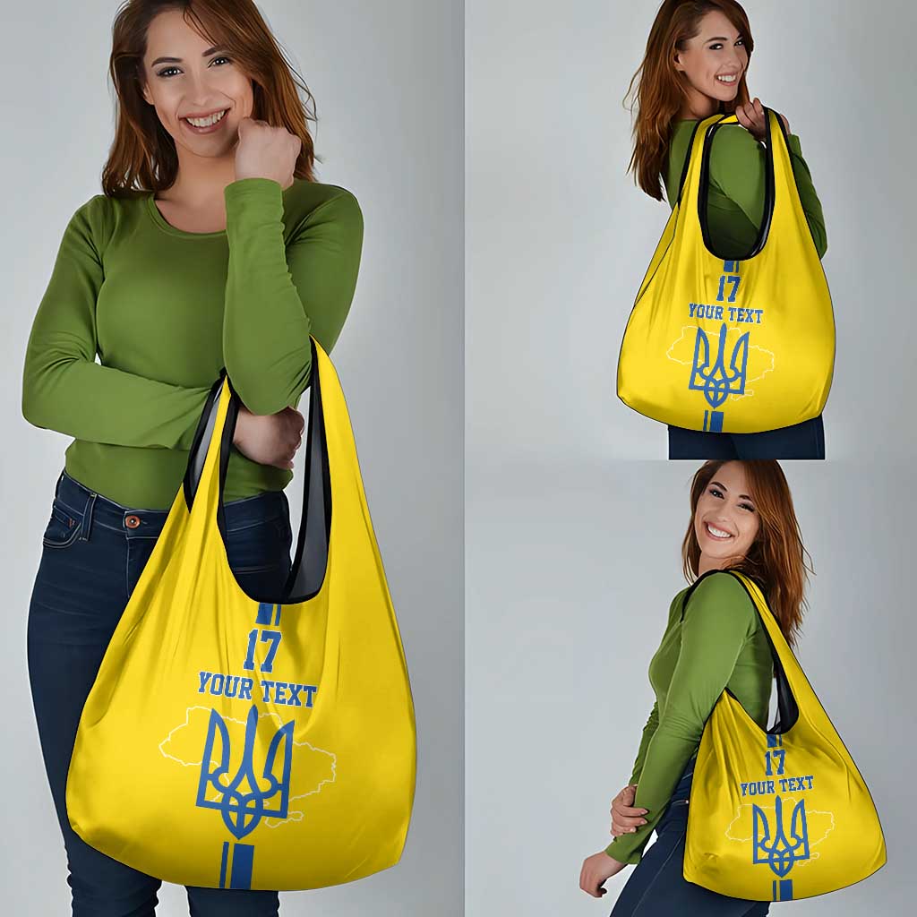 Custom Ukraine Football Grocery Bag Yellow Style