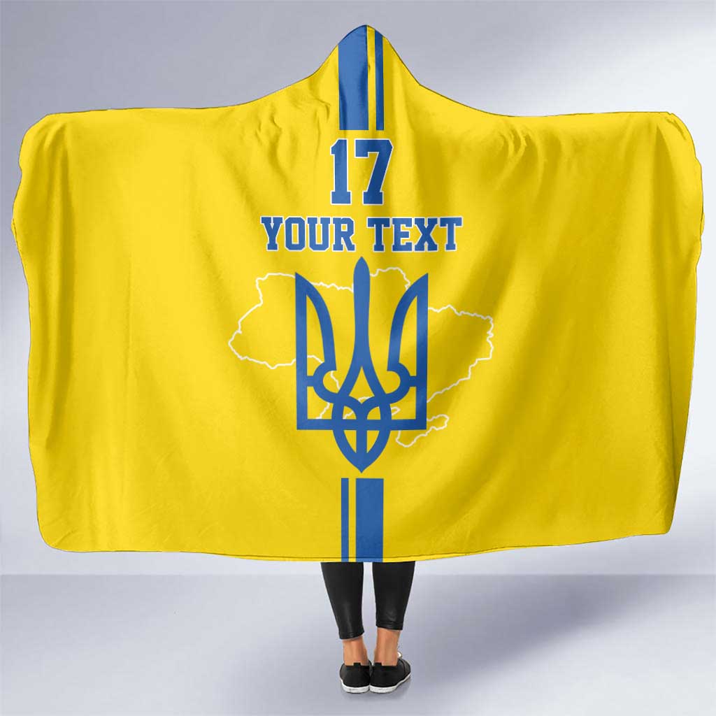 Custom Ukraine Football Hooded Blanket Yellow Style