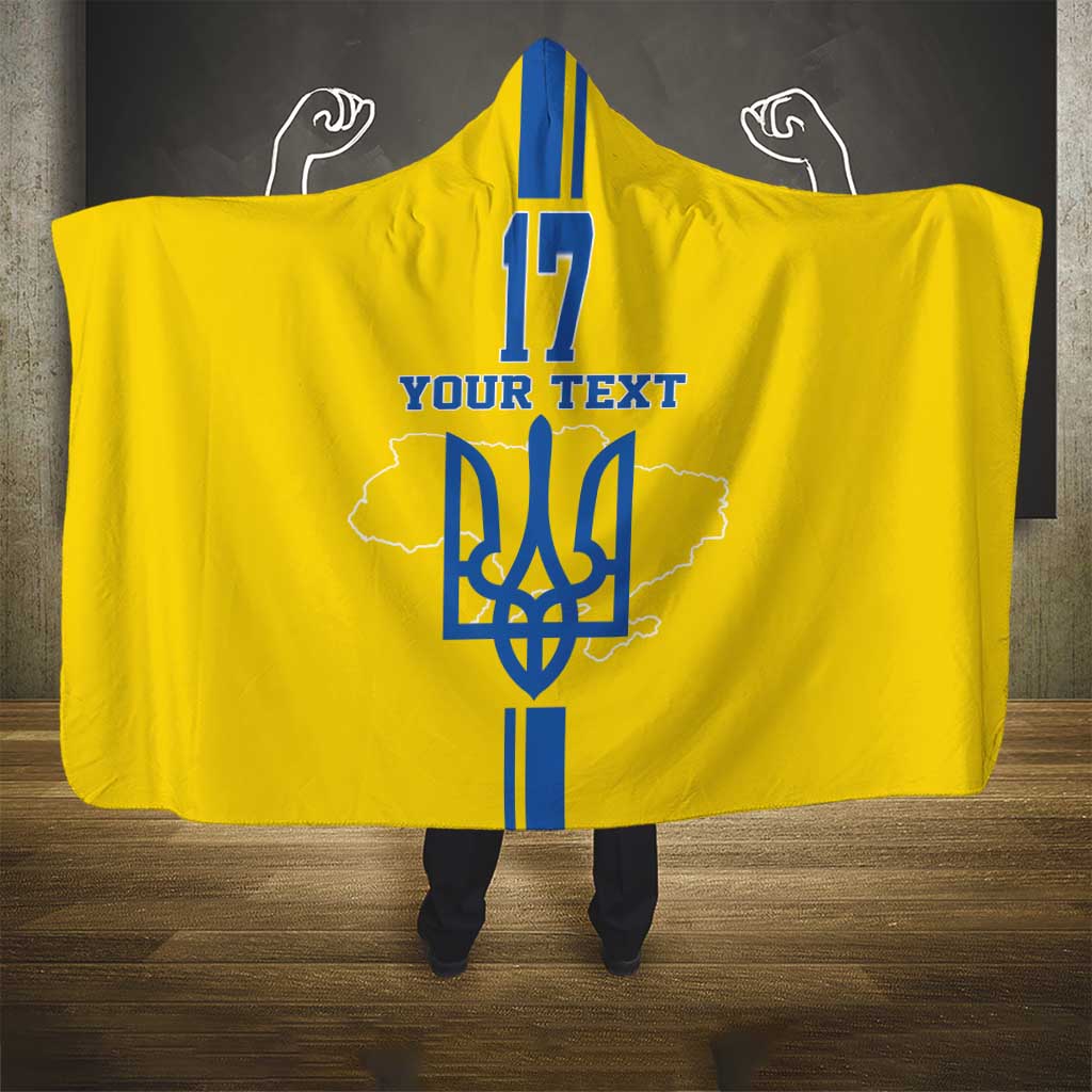 Custom Ukraine Football Hooded Blanket Yellow Style