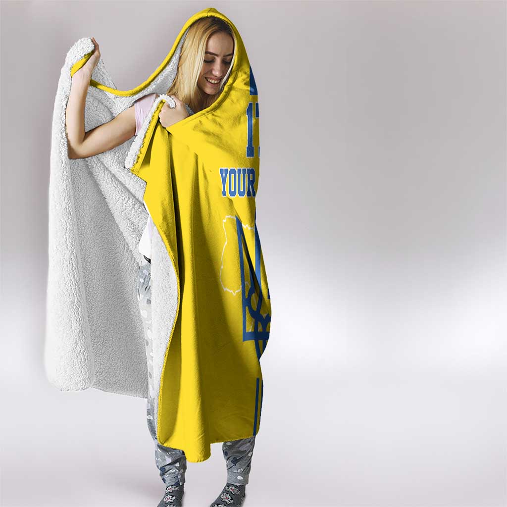Custom Ukraine Football Hooded Blanket Yellow Style
