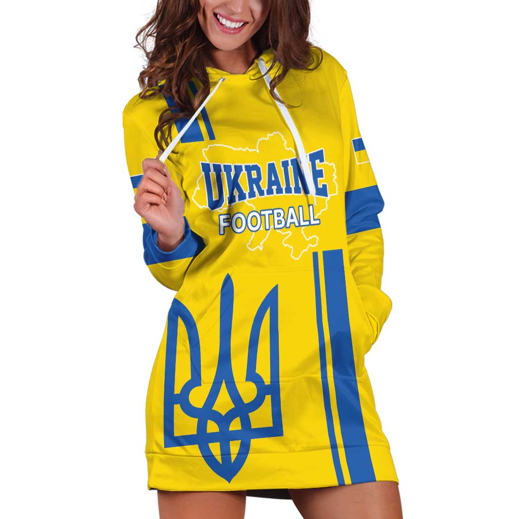 Custom Ukraine Football Hoodie Dress Yellow Style