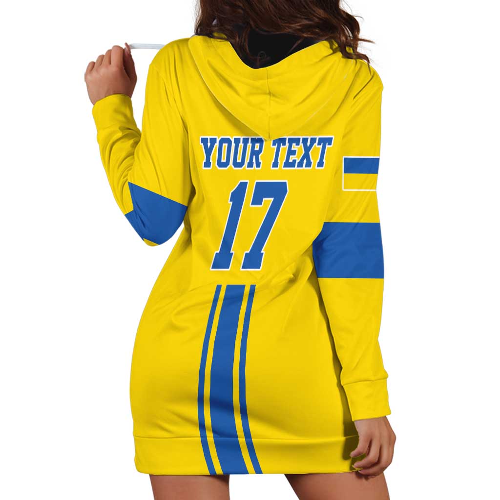 Custom Ukraine Football Hoodie Dress Yellow Style