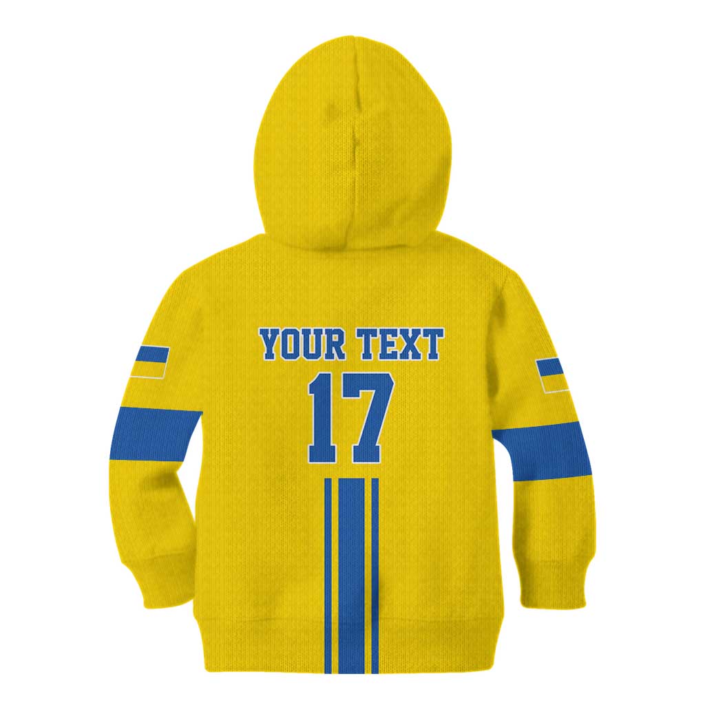 Custom Ukraine Football Kid Hoodie Yellow Style