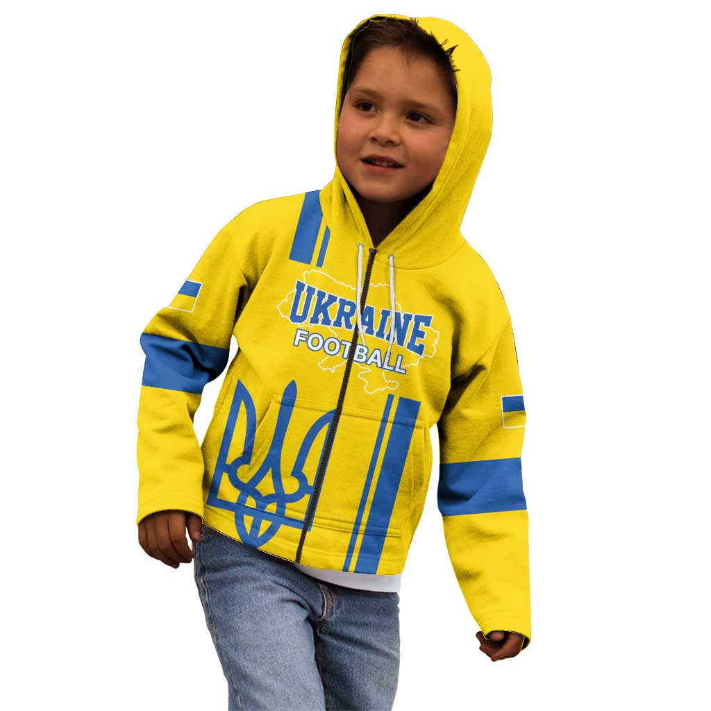 Custom Ukraine Football Kid Hoodie Yellow Style