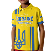 Custom Ukraine Football Kid Polo Shirt Yellow Style