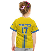 Custom Ukraine Football Kid T Shirt Yellow Style