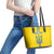 Custom Ukraine Football Leather Tote Bag Yellow Style