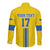 Custom Ukraine Football Long Sleeve Button Shirt Yellow Style