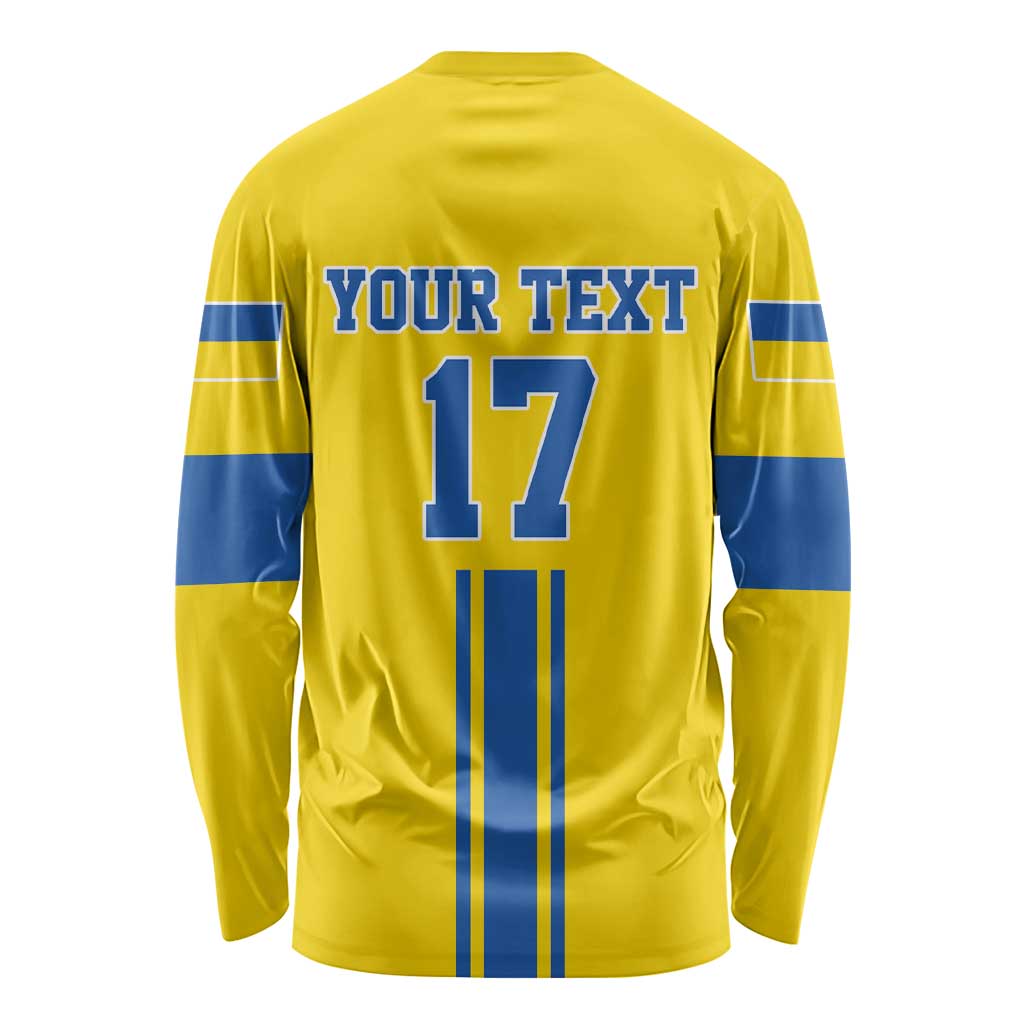 Custom Ukraine Football Long Sleeve Shirt Yellow Style