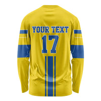 Custom Ukraine Football Long Sleeve Shirt Yellow Style