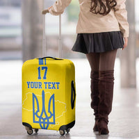 Custom Ukraine Football Luggage Cover Yellow Style