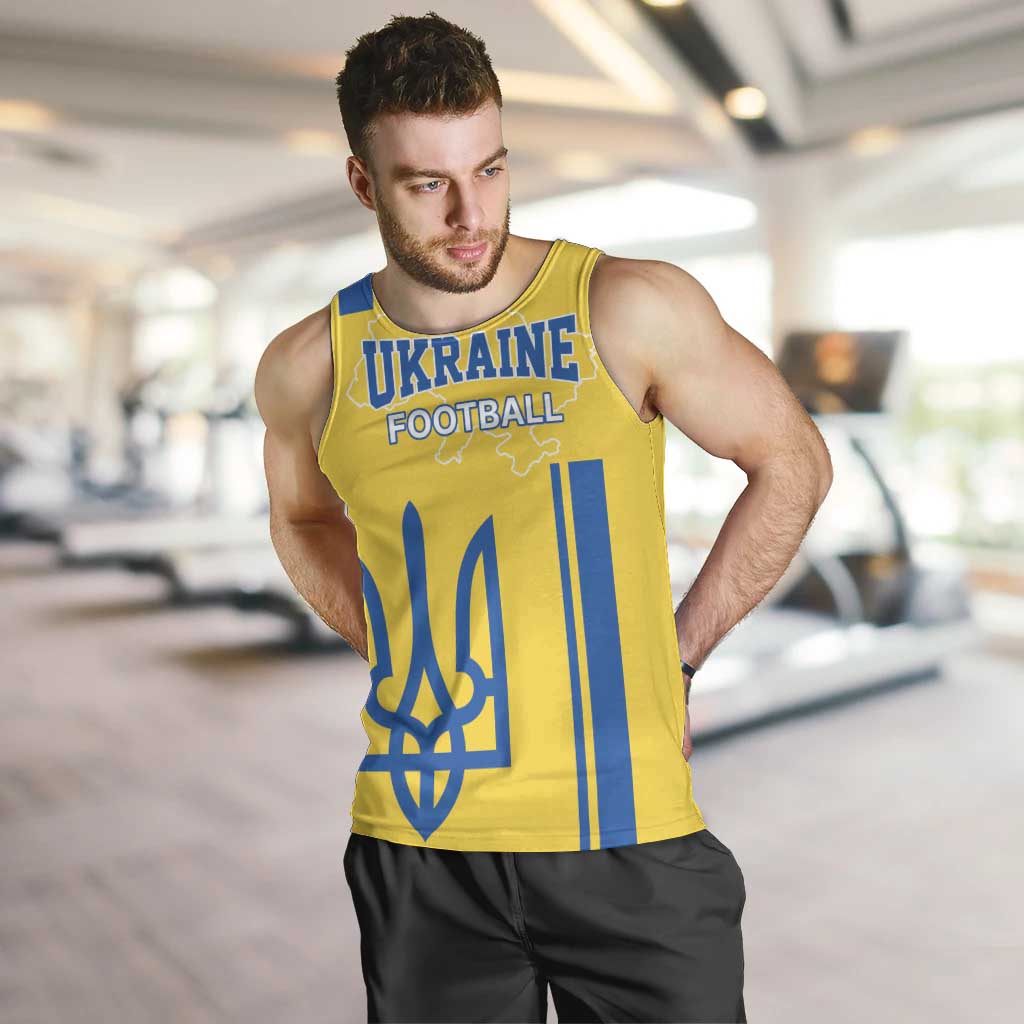 Custom Ukraine Football Men Tank Top Yellow Style