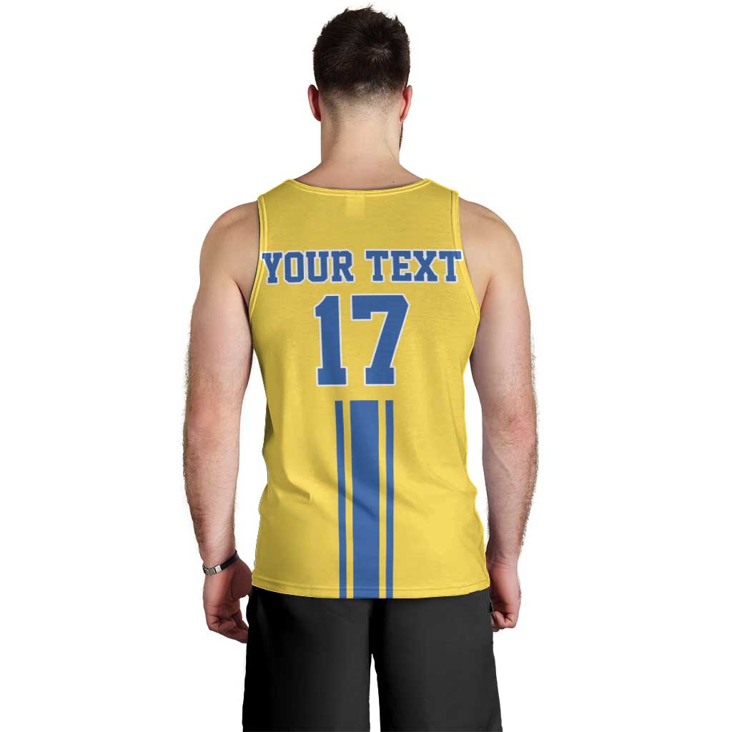Custom Ukraine Football Men Tank Top Yellow Style