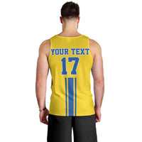 Custom Ukraine Football Men Tank Top Yellow Style