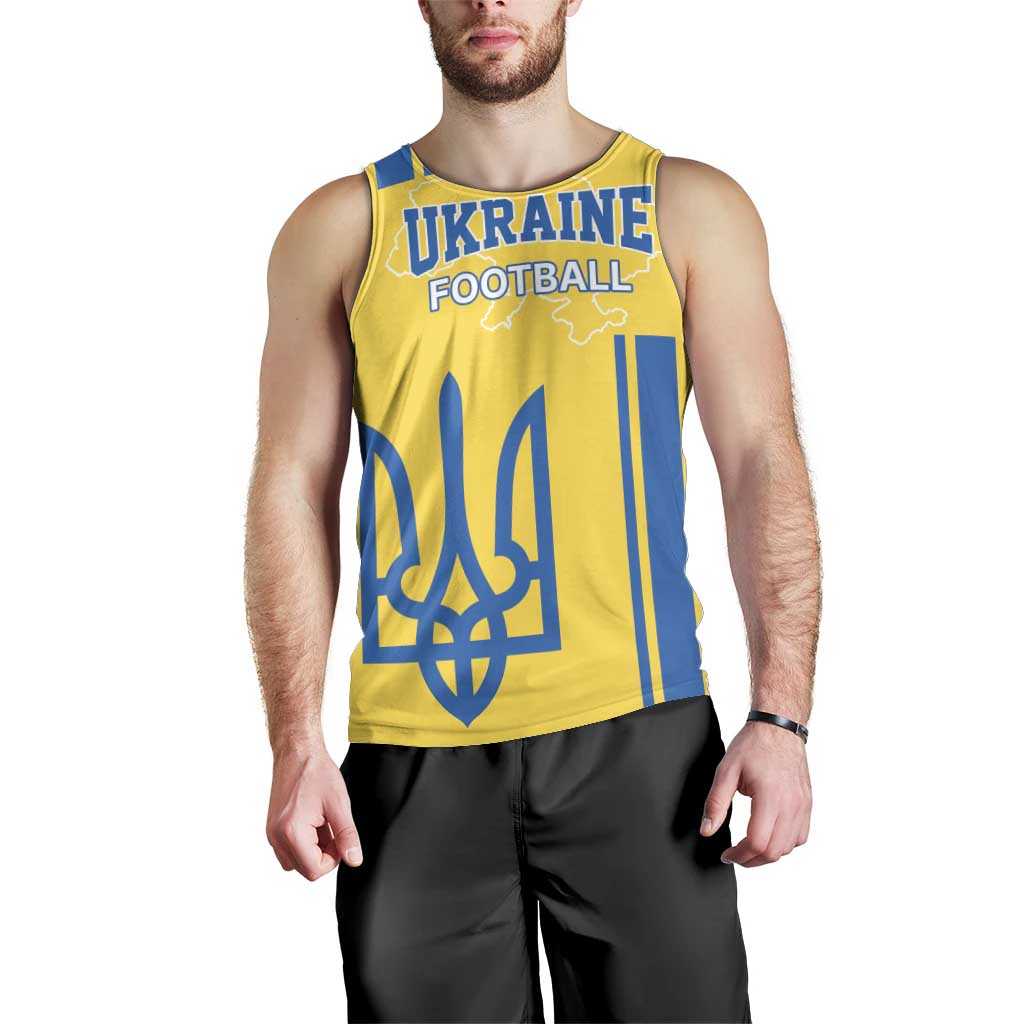 Custom Ukraine Football Men Tank Top Yellow Style