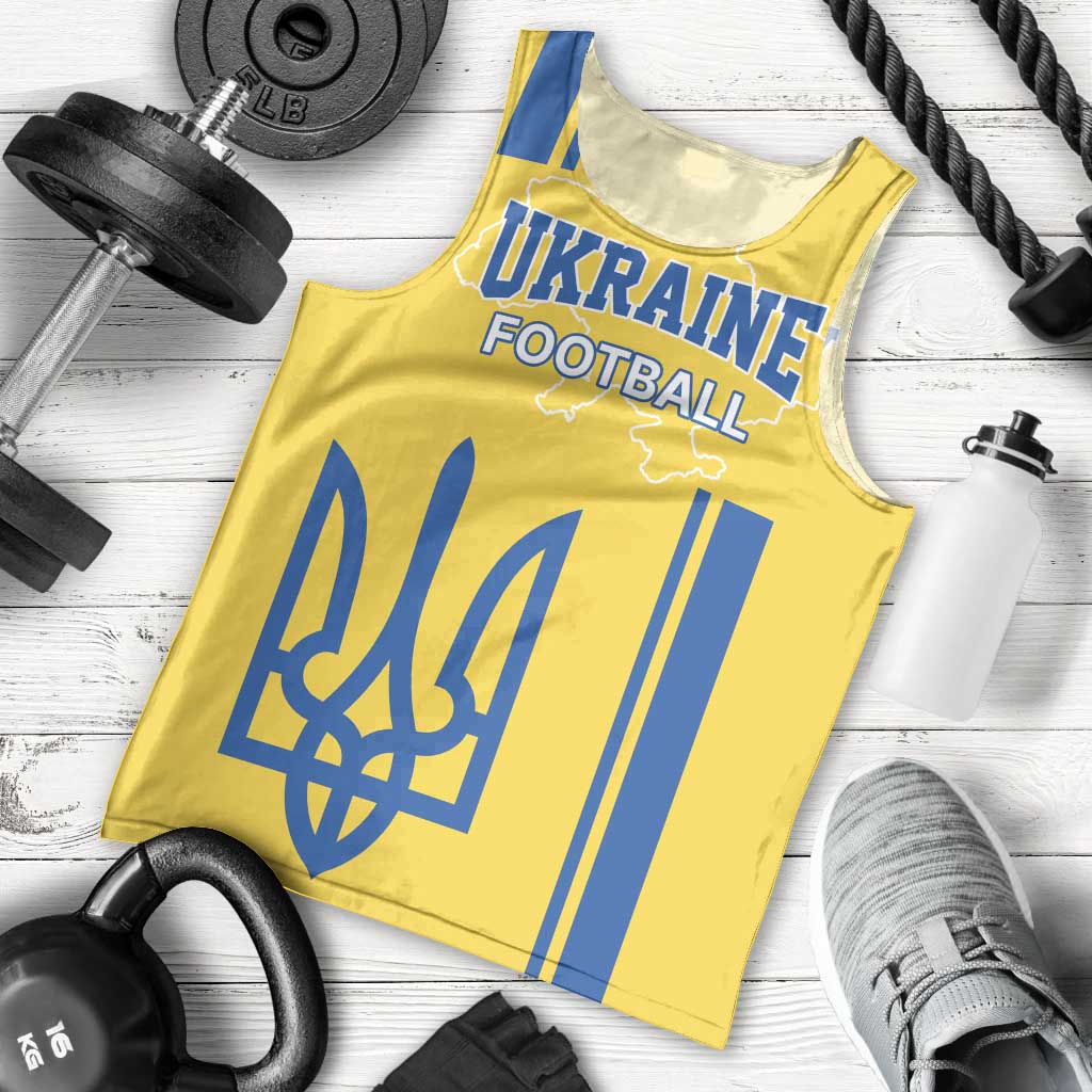Custom Ukraine Football Men Tank Top Yellow Style