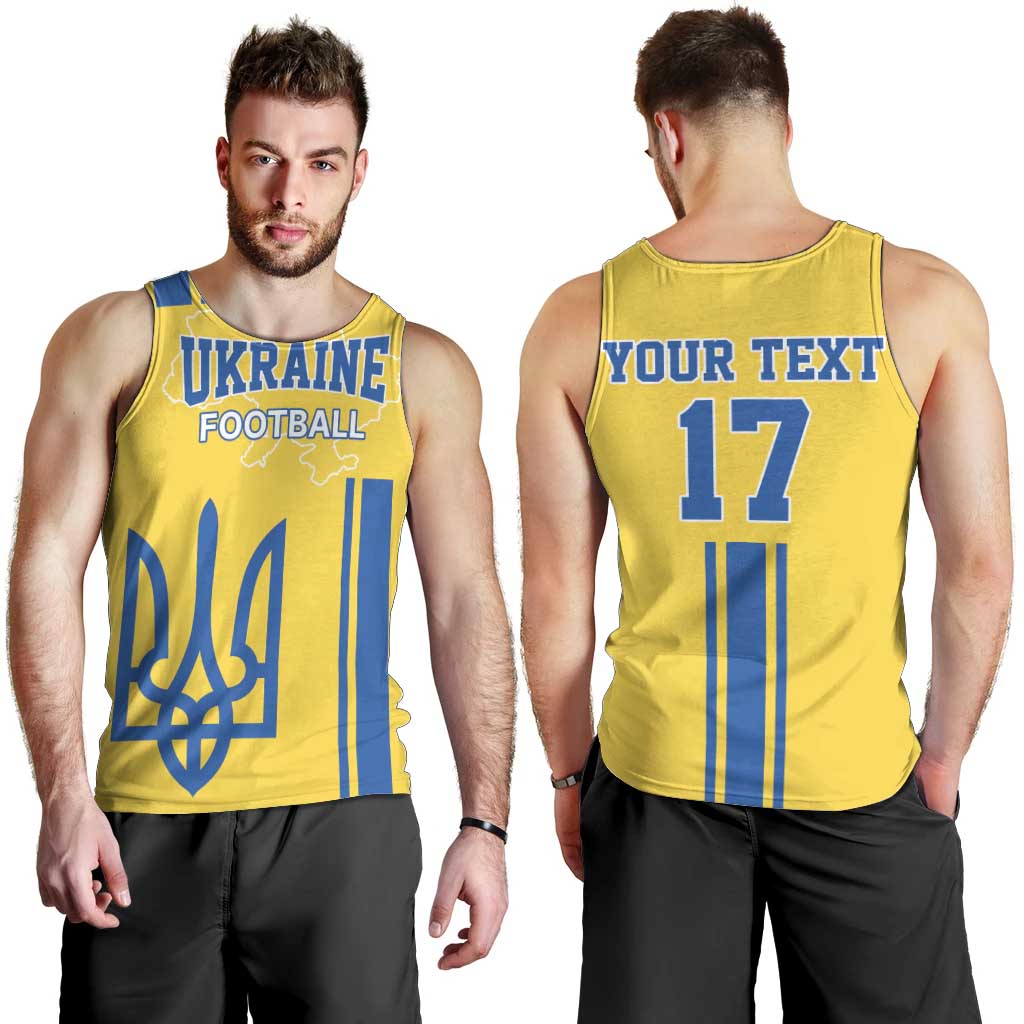 Custom Ukraine Football Men Tank Top Yellow Style