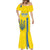 Custom Ukraine Football Mermaid Dress Yellow Style