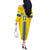 Custom Ukraine Football Off The Shoulder Long Sleeve Dress Yellow Style