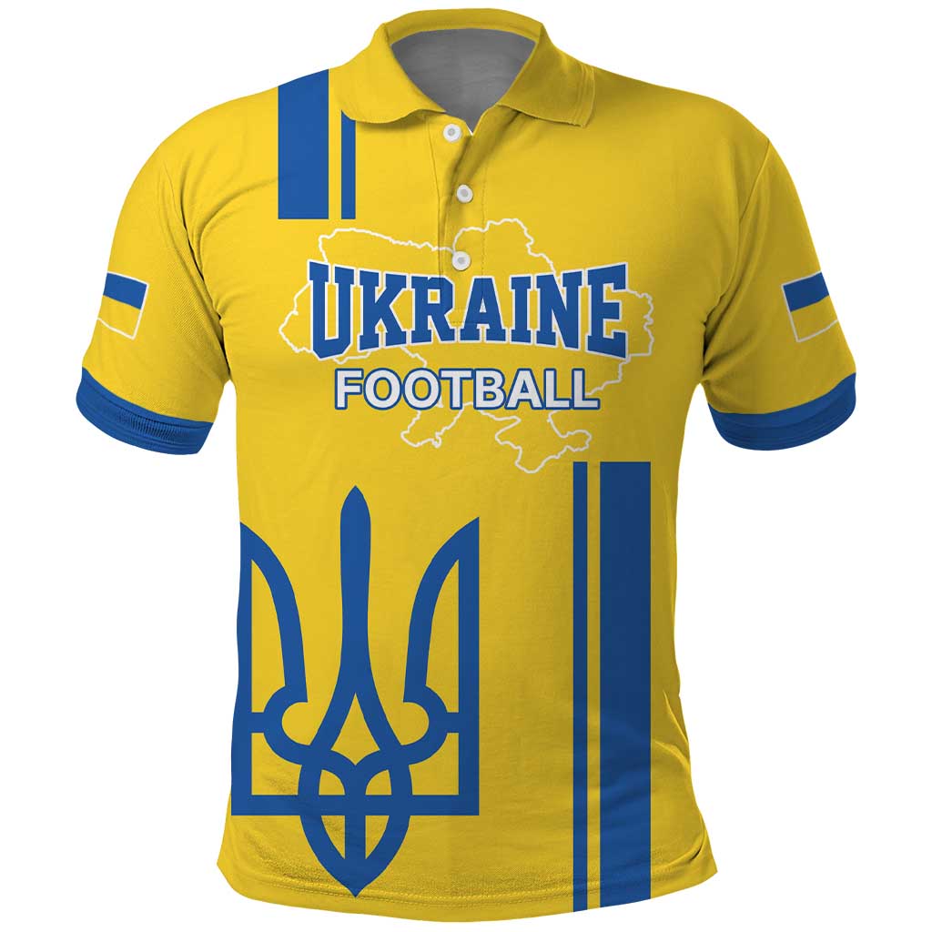 Custom Ukraine Football Polo Shirt Yellow Style